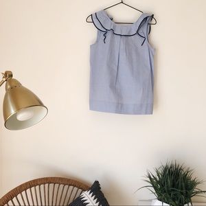 Blue Ruffle Top
